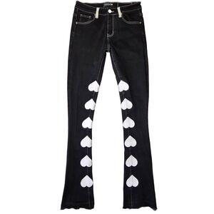 Pheelings Jeans Mens 30‎ Connecting Souls Flare Hearts Embriodered Punk Grunge